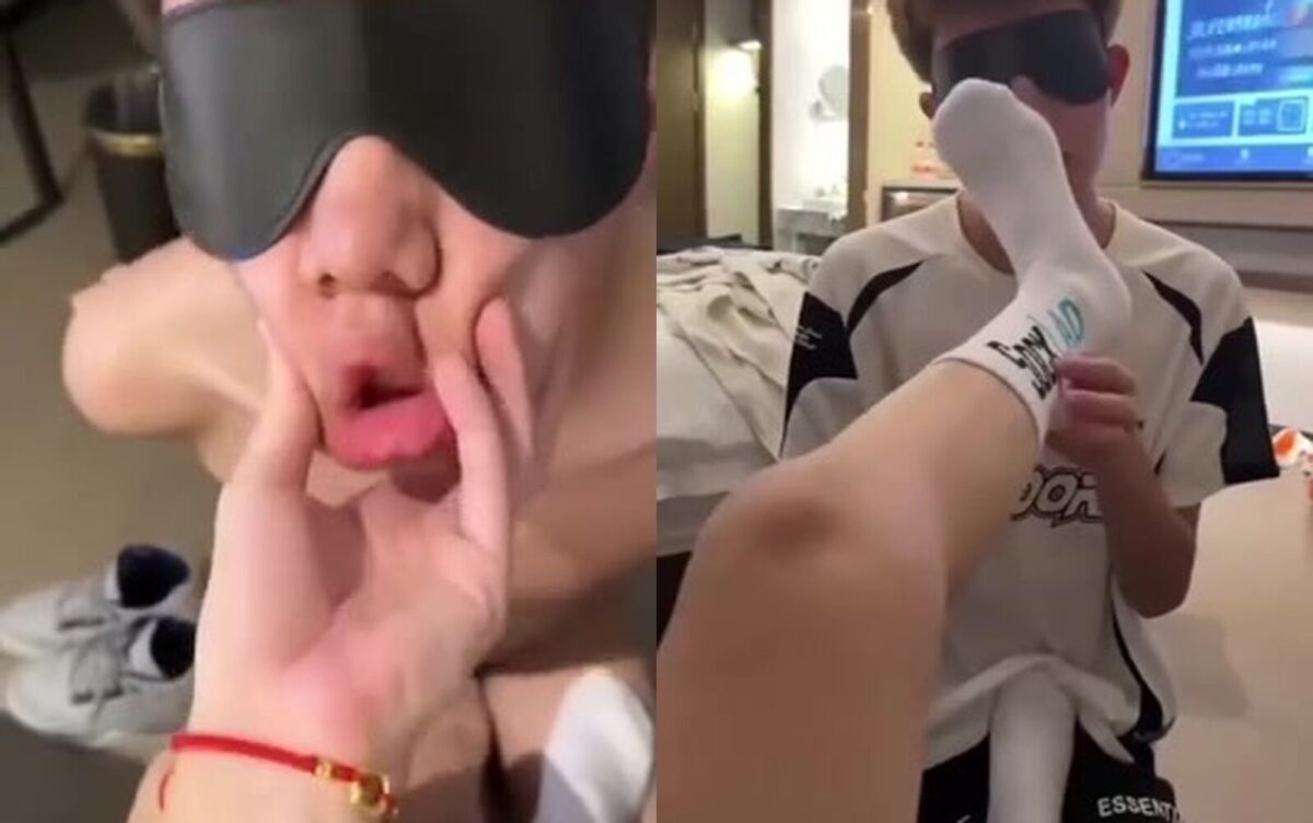 Not Tits 1-Playing with the little titty dog ​​in white stockings